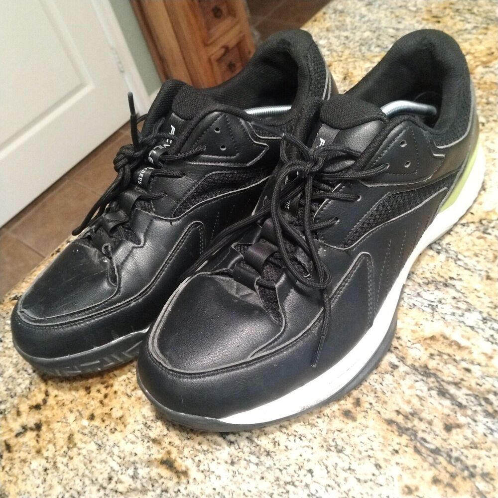 FitVille Men‘s Wide Pickleball Shoes All Court Tennis Shoes Black Size 14EW